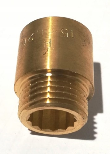 PRZEDŁUŻKA MOSIĘŻNA 1/2 CALA L 20 MM ATEST PZH