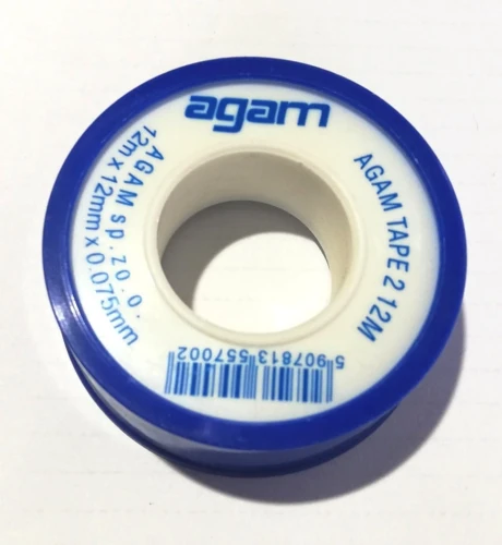 TAŚMA TEFLONOWA TEFLON WODY AGAM 12mmx0,075mm 12m